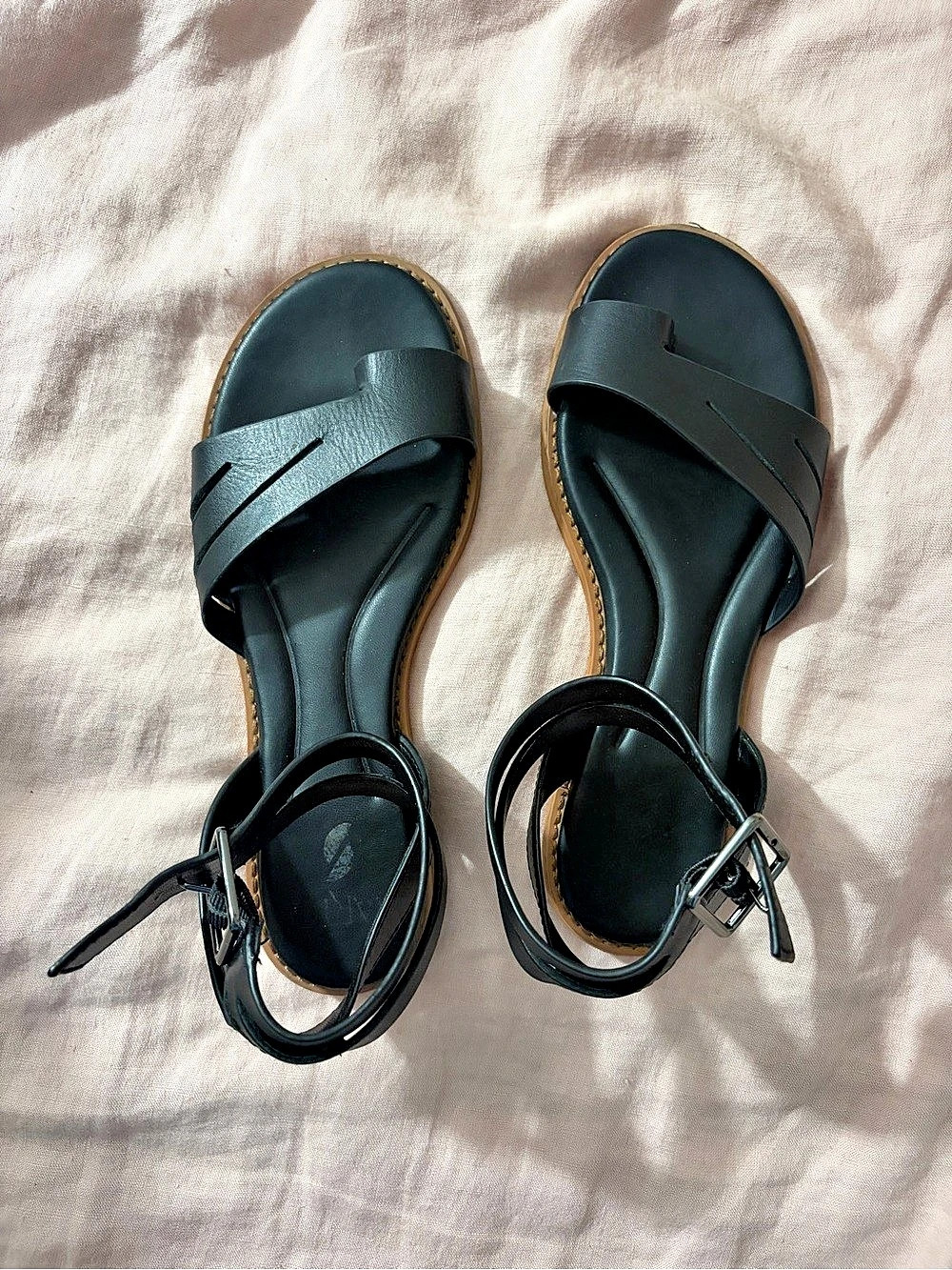 SARTO Strappy Leather Sandals Black Size US 7.5 M